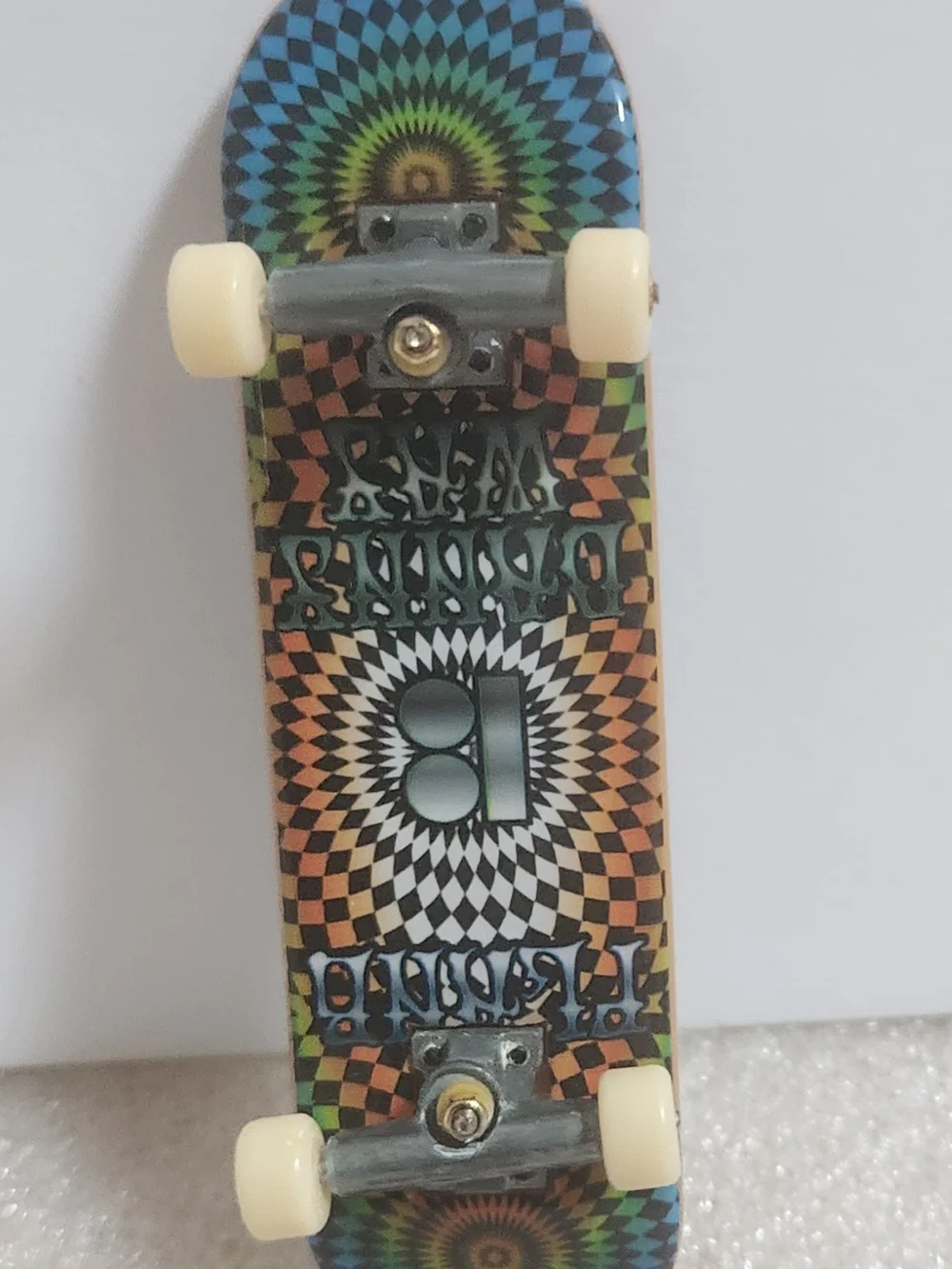 Psychedelic Graphic Fingerboard Skateboard - Multicolor